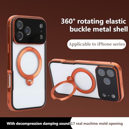 Coque iPhone 17 orange anti-chute avec dos aluminium et bumper