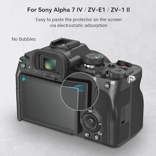 SMALLRIG A7IV ZV-E1 A7CII A7CR A6700 Displayschutzfolie für Sony Alpha 7 IV/Alpha 7C II/Alpha 7CR/6700/ZV-E1/FX2, Screen Protector Schutzfolie 0,4 mm ultradünnes gehärtetes Glas (4 Stück) – 3750B