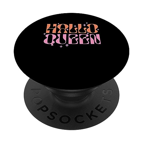 Hallo Queen Spooky Halloween Creepy Ghostly Design PopSockets Swappable PopGrip, Black