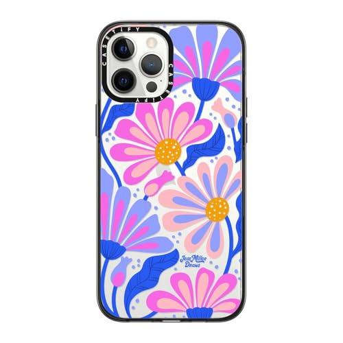 Coque compacte CASETiFY pour iPhone 12 Pro Max noire avec motif marguerite