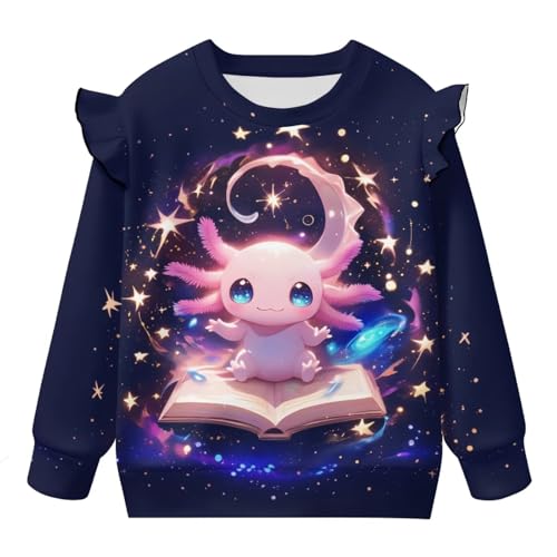Toddler Sweatshirts for Girls Long Sleeve Shirt 1Y-8Y Kids Graphic Pullover Top Casual Fall Sweatshirt4