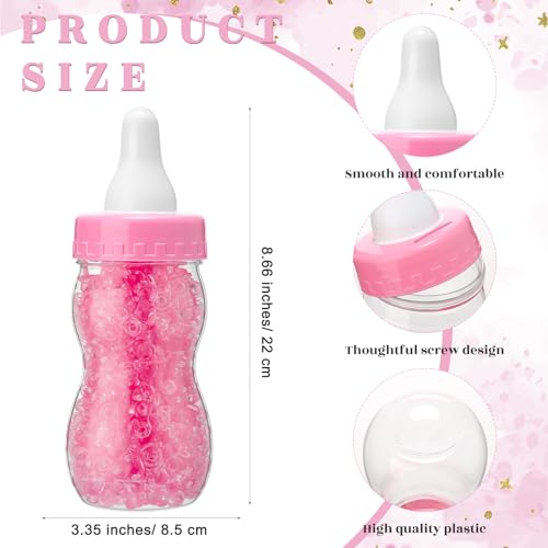 Image of Roowest 512 Pcs Baby Shower Games Guess How Many Pacifiers Sign 100 Small Guessing Games 10 HB Pencils 750ml Milk Bottle 400 Acrylic Pacifiers Decoration for Guest Gender Reveal(Pink,Bear)
