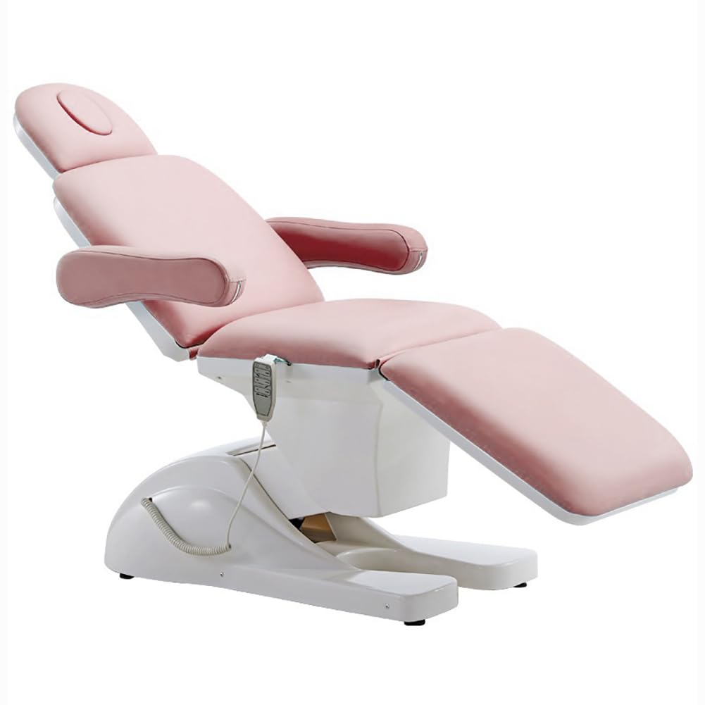 Poltrona Da Salone Di Bellezza Elettrica, Poltrona Per Il Viso Regolabile in Altezza, Lettino Per Ciglia Regolabile in Angolazione Con Telecomando, Poltrona Per Massaggi Estetici,Rosa