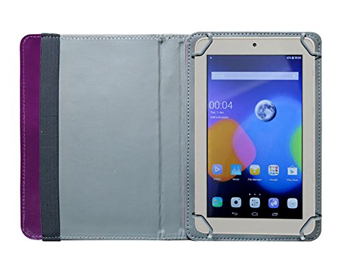 Image of Fastway Rotating Leather Flip Case Cover for Amazon Fire HD 8 Tablet (Purple)
