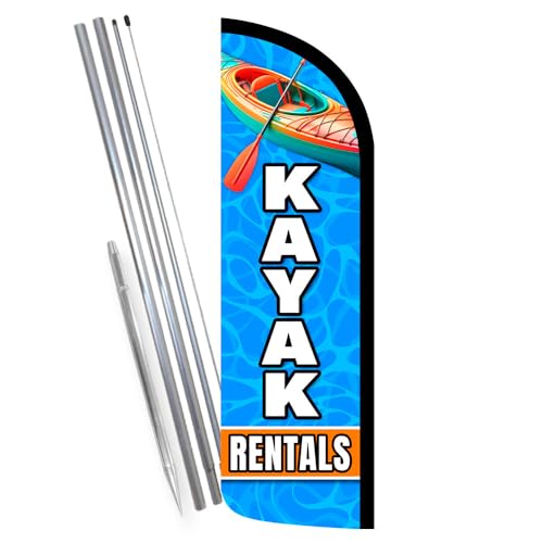 Vista Products Kayak Rentals Feather Banner Flag Kit