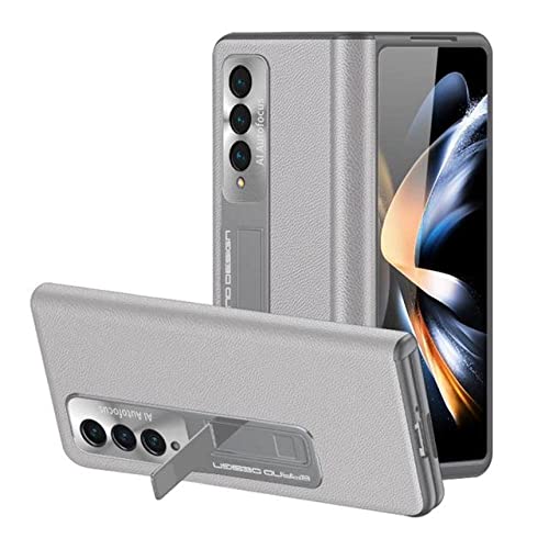 Coque Samsung Z Fold 4 coque de protection intégrale antichoc en cuir gris