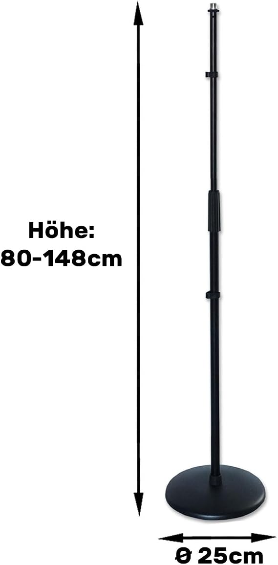 keepdrum MS015 Microphone Stand Straight with Round Base Base