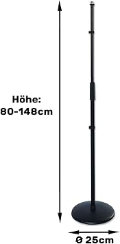 keepdrum MS015 Microphone Stand Straight with Round Base Base