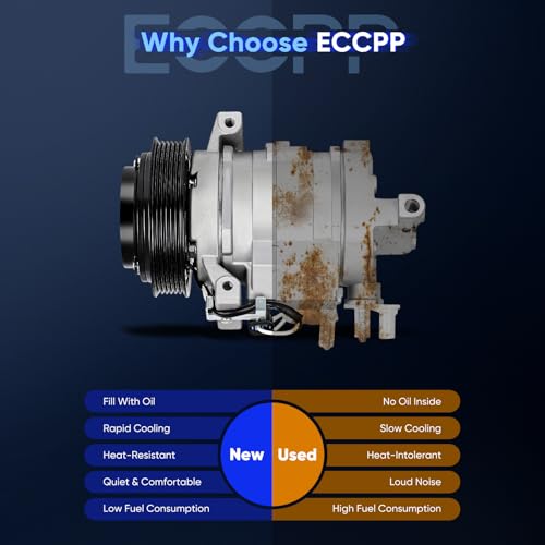 Image of ECCPP AC Compressor for Jeep for Grand Cherokee Charger Durango 2018-2021 | Fit for Chrysler 300 5.7L 6.4L 2011-2013 Fast Cooling AC Compressor with Clutch