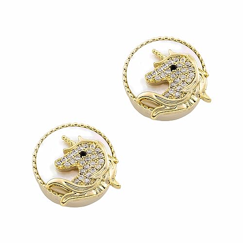 OoSsSoO Button cover Man or woman shell Button covers Used for Formal Business Wedding Tuxedo Shirt cuffs buttons cover (Golden Unicorn)