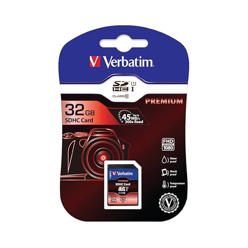 Verbatim 32GB SDHC - Tarjeta de Memoria SDHC de 32 GB (10 MB/s, Clase 10)