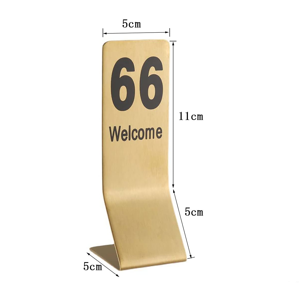 Zestaw numerów stołów, Numery stołów, winietki, stal nierdzewna, złote, dwustronne, w kształcie litery L, 14,5 x 5 cm, opakowanie 50 sztuk na imprezy