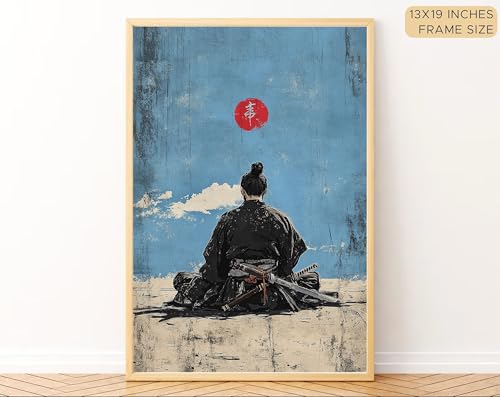 Image of Gamya Framed Japan Samurai Theme Motivational Quote Posters For Office, Living Room, Bedroom Wall Decor - Aesthetic Room Decor (13x19 Inches) (Samurai 3)