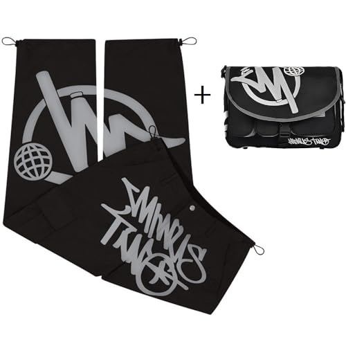 Minus Two Cargo Y2K Herren | Jogginghose Y2k Jeans Baggy | Hip-Hop Cargo...