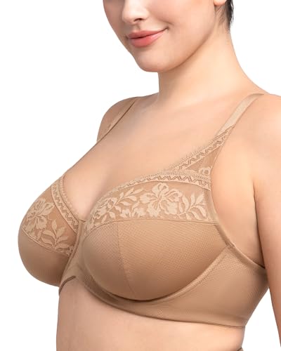 Image of HSIA Minimizer Bras for Women Large Bust Full Coverage Lace Plus Size Bra - Mermaid Scales