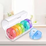 トラベルメディシンボックス ウィークリーピルコンテナ 7日2回 AM PM デイリーピルケース ポータブル 開けやすい 大型 取り外し可能なピルボックス 薬用 ビタミン 魚油 サプリメント