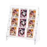 Dicosmetic Espositore per Carte da Collezione a 3 Ripiani in Acrilico Trasparente, Porta Carte da Collezione Portatile, Espositore Pieghevole per Carte da Gioco, Organizzatore per Carte Sportive per