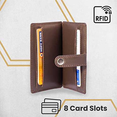 Image of BROWN BEAR Premium Branded Men's Pure German Nappa Leather, RFID ATM Card Holder (Brown, Chocolate)