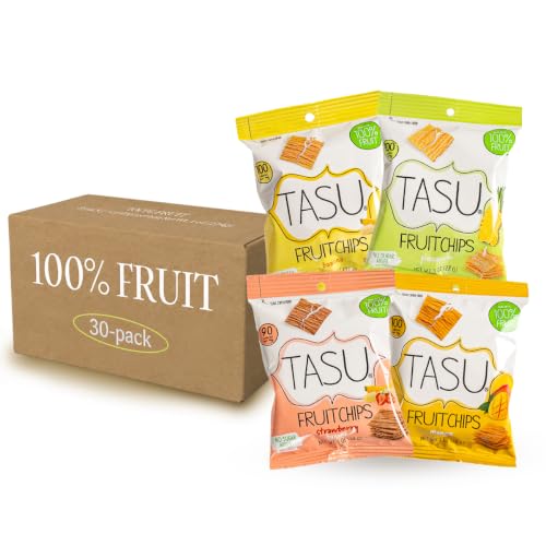 TASU Variety Dried Fruit Chips, Individual Bags, No Sugar Added, 30 Pack