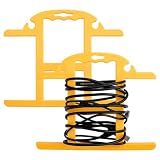 WADORN 2 pezzi giallo robusto avvolgicavo in plastica per la conservazione di cavi di prolunga, organizer portatile per illuminazione natalizia con contenitore per tubi per esterni durante le vacanze