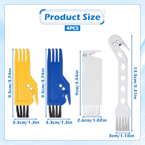 Image of 4 PCS Universal Handheld Vacuum Cleaner Brush with Built-in Blade | Vacuum Brush Cleaning Tool, 2-in-1 Roller Cleaning Tool for Sweeping Robot