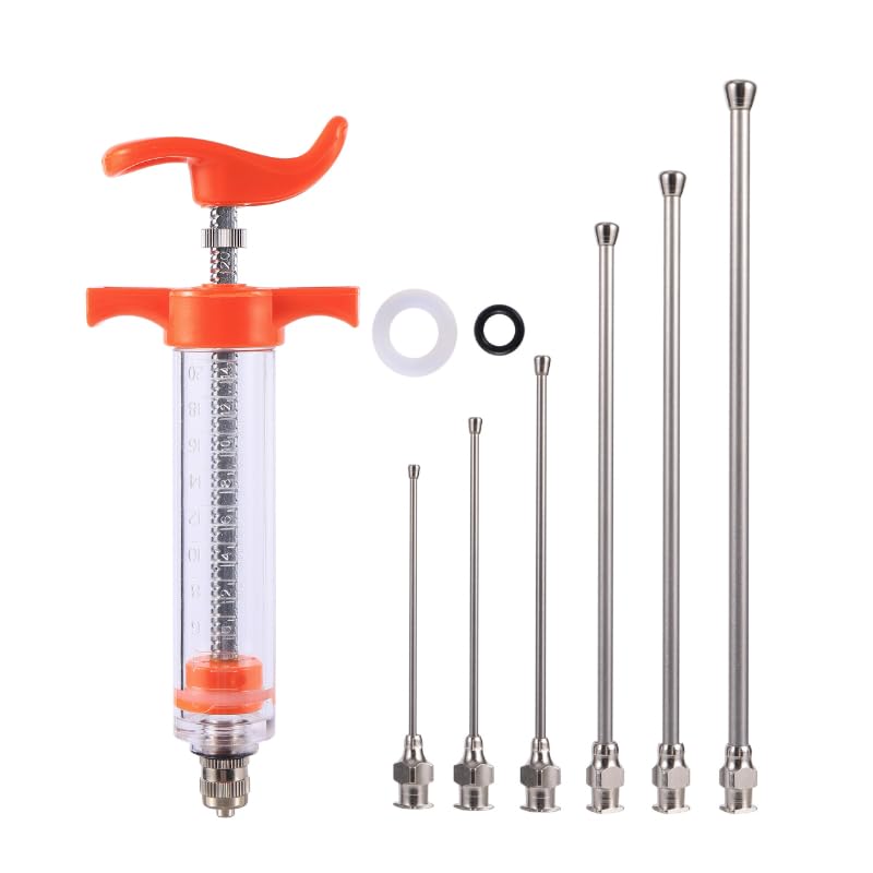 Andowns 10ml/20ml Birds Feeding Syringe Kit with 6 Pcs Curved Gavage Tubes Bird Feeding Feed Medicine Supplies Pets Feeding Supplies (20ml2)