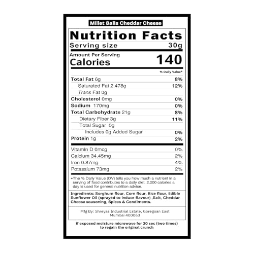 Image of Healthy Master Millet Balls Cheddar Cheese (150 GM), Tasty & Healthy Snacks
