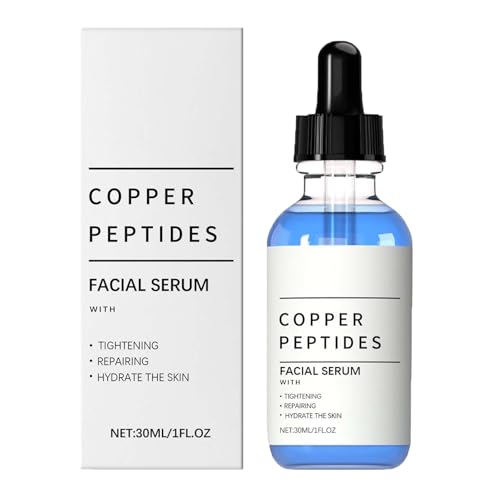 GHK-Cu Copper Peptides Serum for Face, Anti-Aging Facial Serum with Hyaluronic Acid, Korean Skin Care Formula for Wrinkles, Firming & Hydrating, Elasticity & Smooth Skin (1PC)