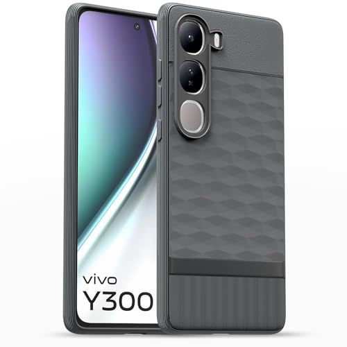 Image of Pikkme Back Cover for Vivo Y300 5G Camera Protection 3D Hexa Cube Design Silicone Protective Bumper Case (Grey)