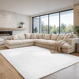 LIVUM Tapis Blanc 200x280cm, Tapis à Poils Courts Lavable, Antidérapant et Doux, Unicolore Design, Moderne pour Chambre, Salle à Manger et Salon (Blanc, 200x280cm)