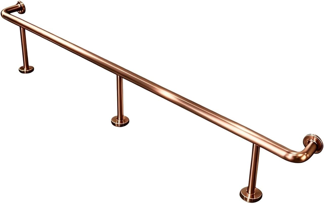 HGOuhK Bar Foot Rail Kit Heavy Duty Bar Foot Rail Kit for Indoor Wall Mounted Rest for Restaurant Kitchen Cafe Library Counter(Rose Gold,3.5M/11.48FT)