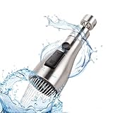 Esufeir 360 Nickel gebürstet FM20/FM22/M24 Wasserhahn-Aufsatz für Badezimmer, mit Adapter, spart Wasser, Verlängerung für Wasserhahn, Belüfter, Handbrause, Spüle, Küche