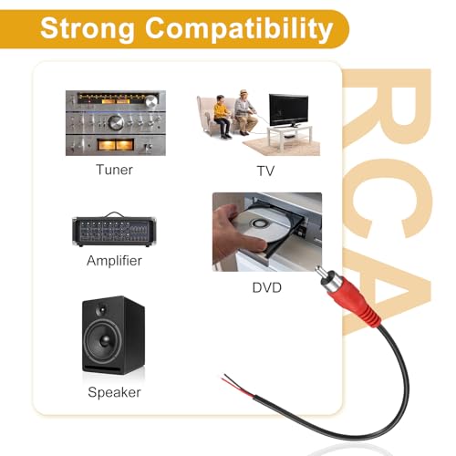 Cable de altavoz RCA a cable desnudo para instalar altavoces de audio doméstico 6