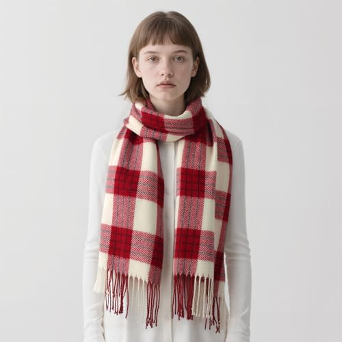 Image of Loritta Winter Scarf for Women, Long Plaid Shawl Wraps Scarves Gifts