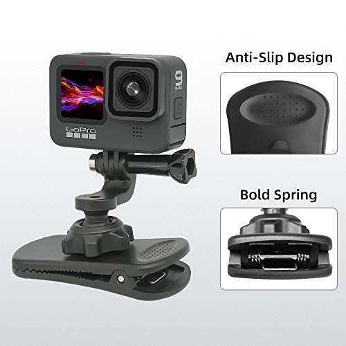 Backpack Strap Mount Quick Clip Mount, 360 Degree Rotation Backpack Clamp Mount Compatible With Gopro Hero 11/10/9/8/7/6 Black, Session, Fusion, Dji Osmo Action And Most Action Cameras (Bc-2) #TOP4