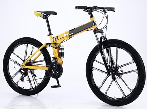 Bicicletas Plegables Bicicleta Plegable De 26 Pulgadas Bicicleta De Montaña Con Freno De Disco Doble De 21 Velocidades Ciclismo Portátil Para Adultos Hombres Mujeres Estudiantes C,26 inches