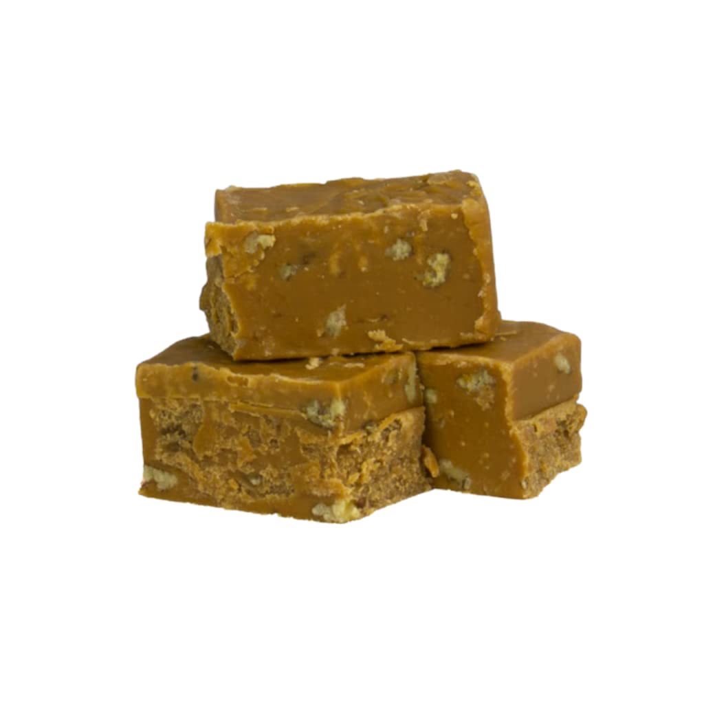 Maple & Walnut Flavour Fudge Bar. A Delicious Creamy And Soft Fudge Bar, Flavoured With Maple And Scattered With Walnuts. The Chuckling Cheese Company.