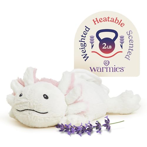 Image of warmies Microwavable & Weighted Stuffed Animals, Axolotl - Heated Stuffed Animal Plushie for Warmth & Comfort - Cute Soft Plush Toys for Adults & Children (Boys, Girls, Babies & Toddlers)