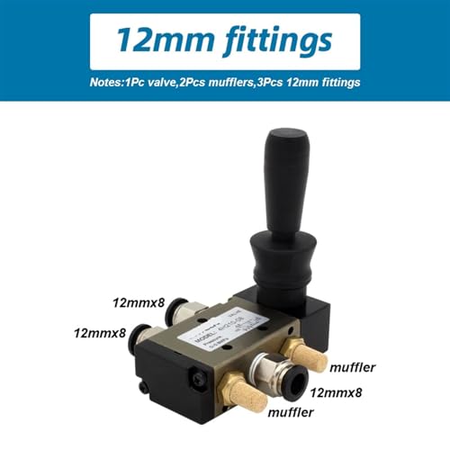 Vanne manuelle 4H210-08 à commande par levier pneumatique avec raccords 12mm - 3