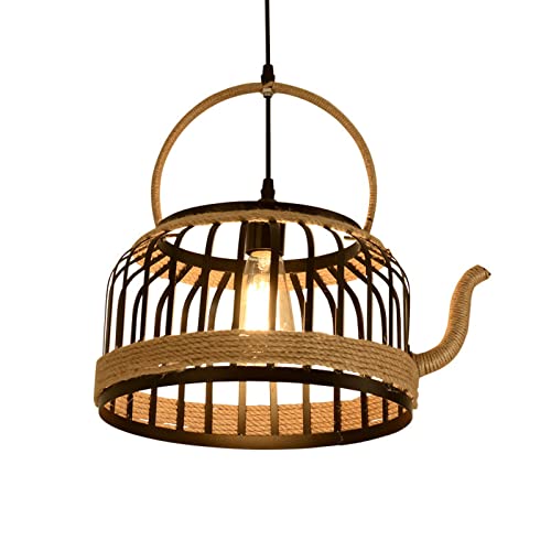 Lustre en corde de chanvre pour éclairage de café rétro