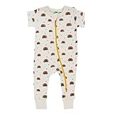 PARADE Organic Signature Print '2-Way' Zip Romper - Short Sleeve Rainbows 0-3 Months