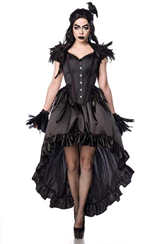 Costume Gothic Crow Lady en polyester et coton de haute finition noir M