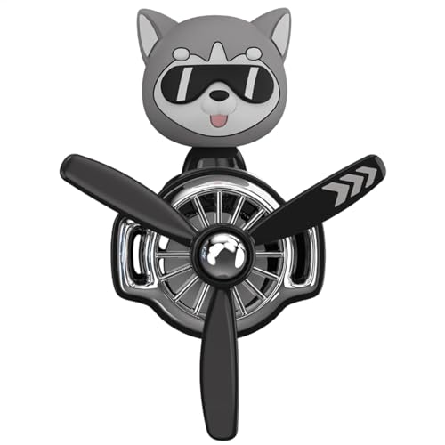 再利用可能な車用芳香剤、丈夫でかわいい車のアロマセラピー犬のパイロット、愛らしい車用空気清浄機、香りのよいタブレット2個付き、すべての車、SUV、トラック用の車用香水空気清浄機。