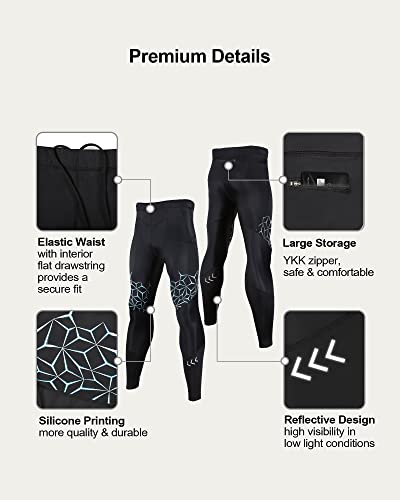 Sumarpo Compression Pants Men, Strong Power Recovery Compression Tights, Quick Dry Endurance Athletic Leggings For Knee Support, Running Marathon Triathlon #TOP6