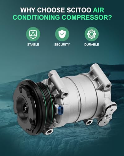 Image of SCITOO AC Compressor fit for Cadillac for Escalade 5.7L 1999 2000 | Fast Cooling, Ultra Low Noise (≤72 dB)Air Conditioner Compressor with Clutch, Easy Installation, 1136527 19151514