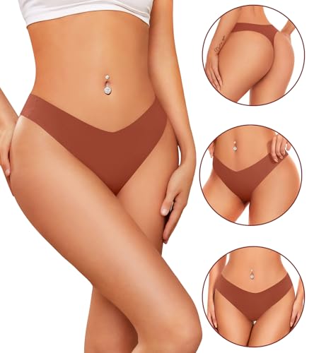 Seamless Thongs - No Show Underwear Pack - Breathable Panties for Women - Colorful 6 Thongs2