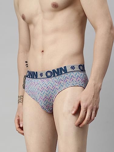 Image of ONN Men's Super Combed Cotton Printed Briefs with Ultra Soft Waistband, Moisture-Wicking, Stylish Patterns, Lightweight, Breathable, All-Day Comfort | Prints May Vary | Style OS282 |