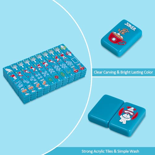Juego de Mahjong americano con 160 fichas y bolsa miniatura 4