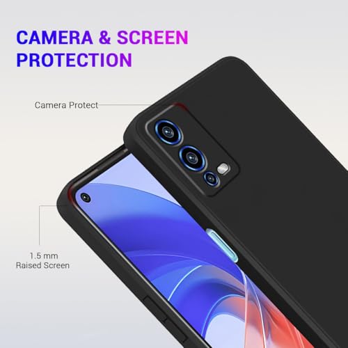 Image of LIRAMARK Silicone Soft Back Cover Case with Micro-Fibre Cloth On Inner Side for Oppo A55 4G (Black)