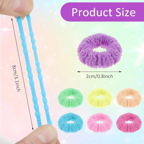Image of Diversa Cotton Mini Rubber Bands Elastic Hair Ties, Small Baby Hair Bobbles Ponytail Holder for Kids Girls & Women, 2.5 cm in Diameter, Pack of 100 (Pumpkin)